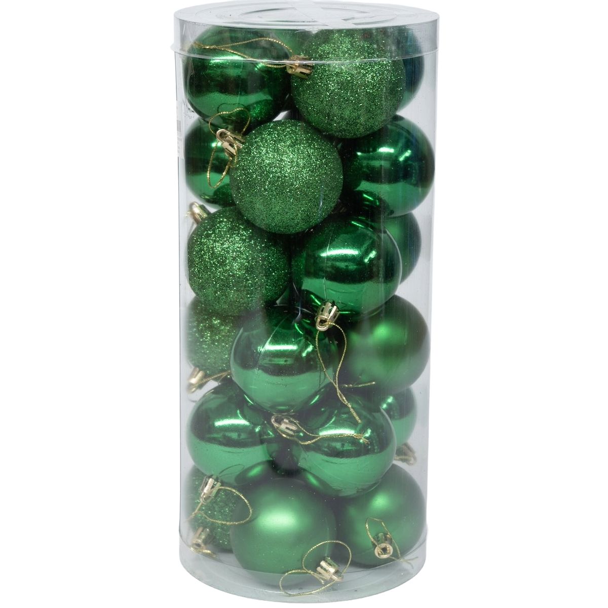 WAKESHOME - 24 Esferas Navideña 6cm Bambalinas Adornos Arbolito Navidad Verde