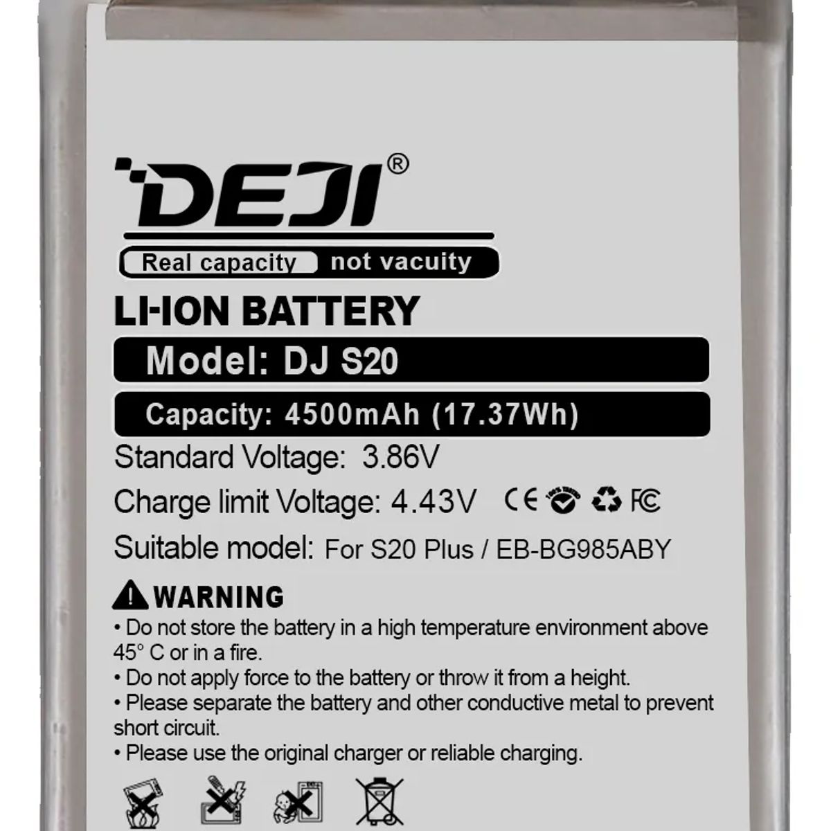 GENERICO - Batería Para Teléfono Samsung S20 Plus Marca Deji