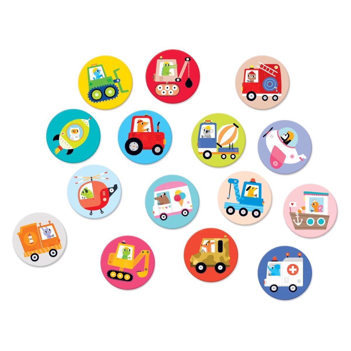 EDITORIAL CONTRAPUNTO - Juego de memoria Vehicles (15 pares) 2+