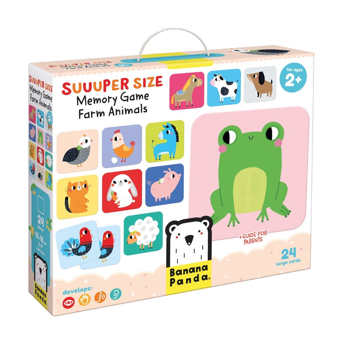 EDITORIAL CONTRAPUNTO - Juego de memoria Suuuper Size Farm Animals (12 pares) 2+