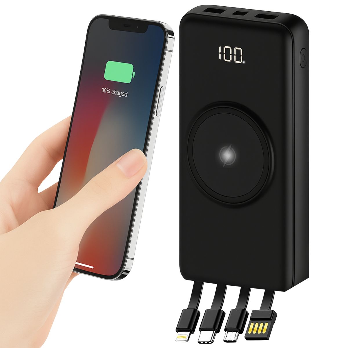 MLAB - Powerbank Magnético 20000mAh con Carga Rápida e Inalámbrica