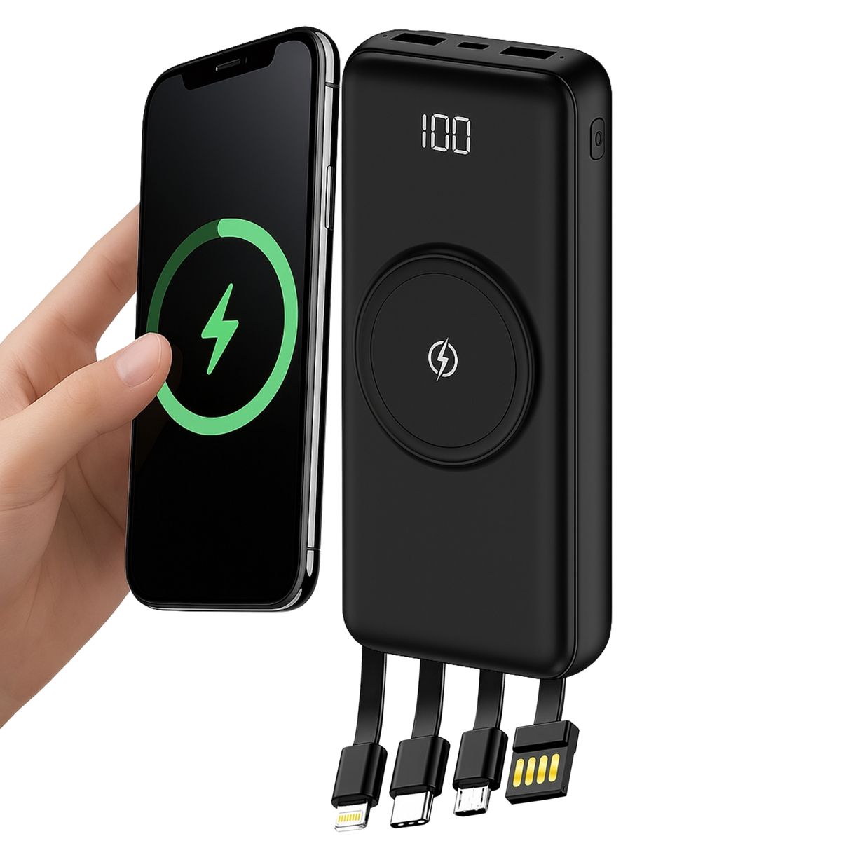 MLAB - Powerbank Magnético 20000mAh con Carga Rápida e Inalámbrica