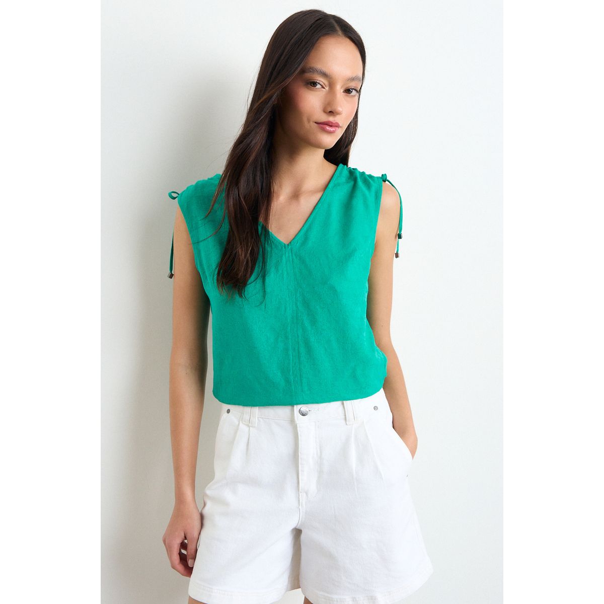 IO - Blusa Lisa Mujer Verde Io