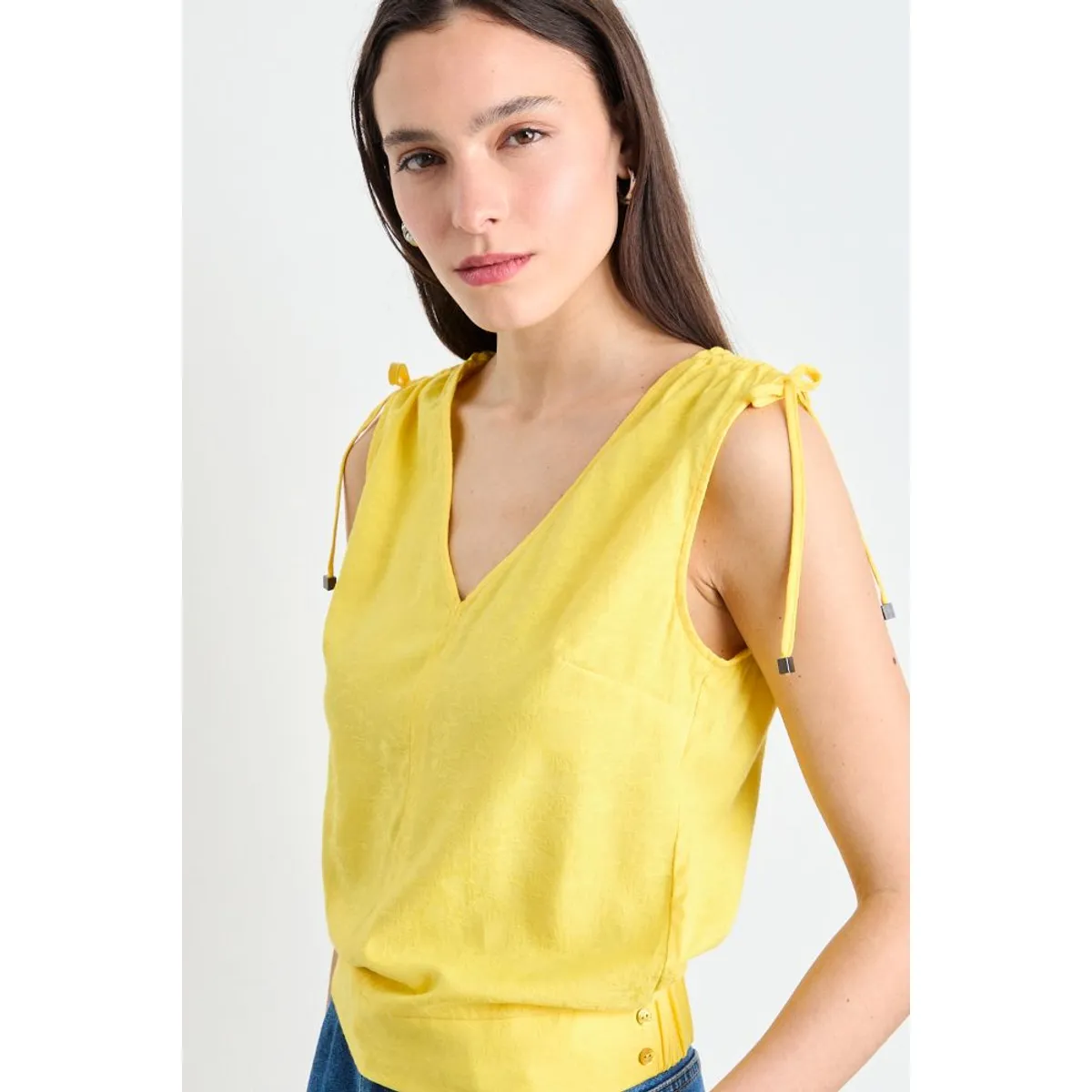 IO - Blusa Lisa Mujer Amarillo Io
