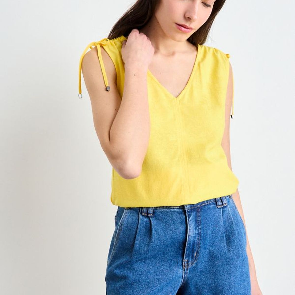 IO - Blusa Lisa Mujer Amarillo Io