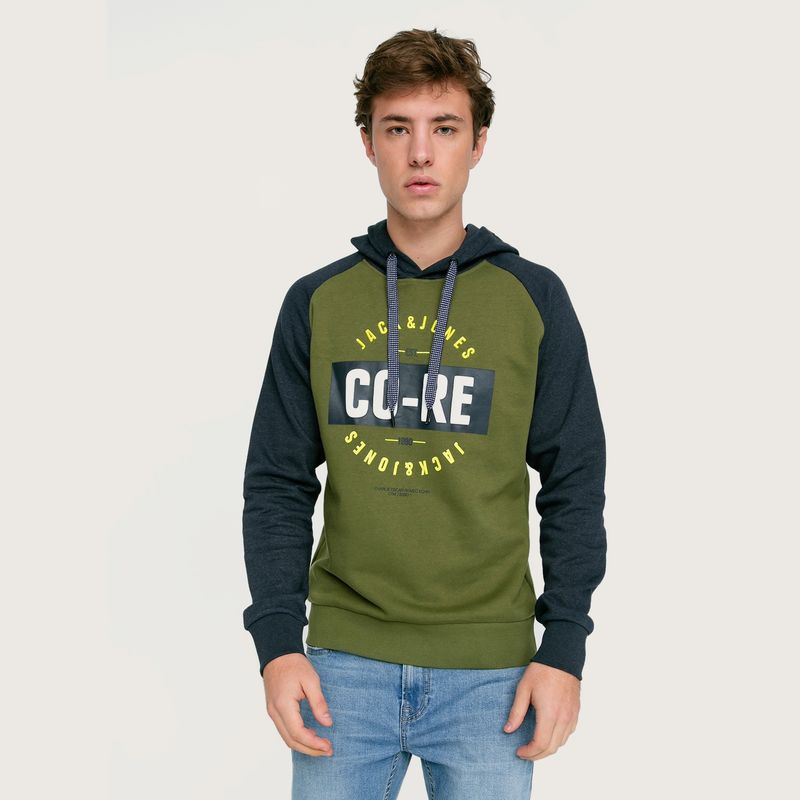 JACK&JONES - Polerón Básico Branding Capucha Hombre