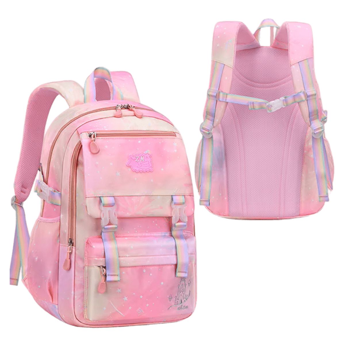 NO LOGO - Mochila de Arcoíris de tonos pastel