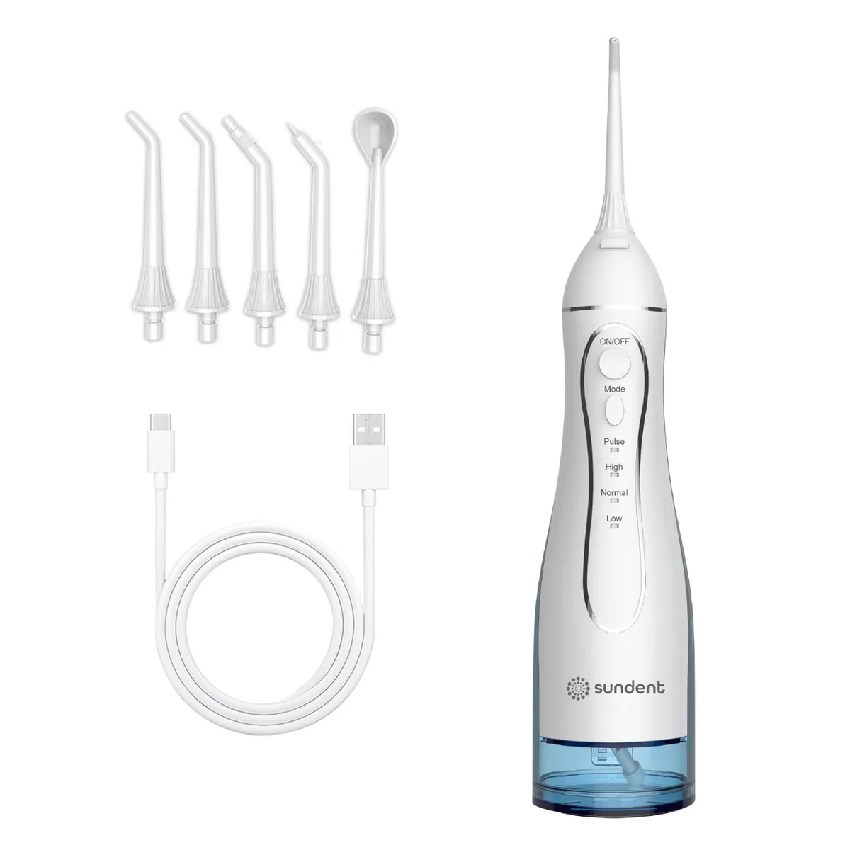 SUNDENT - Irrigador Dental Recargable Sundent Limpieza Bucal + Set Acc - Blanco