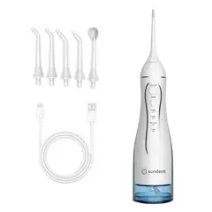 SUNDENT - Irrigador Dental Recargable Limpieza Bucal + Set Acc - Blanco