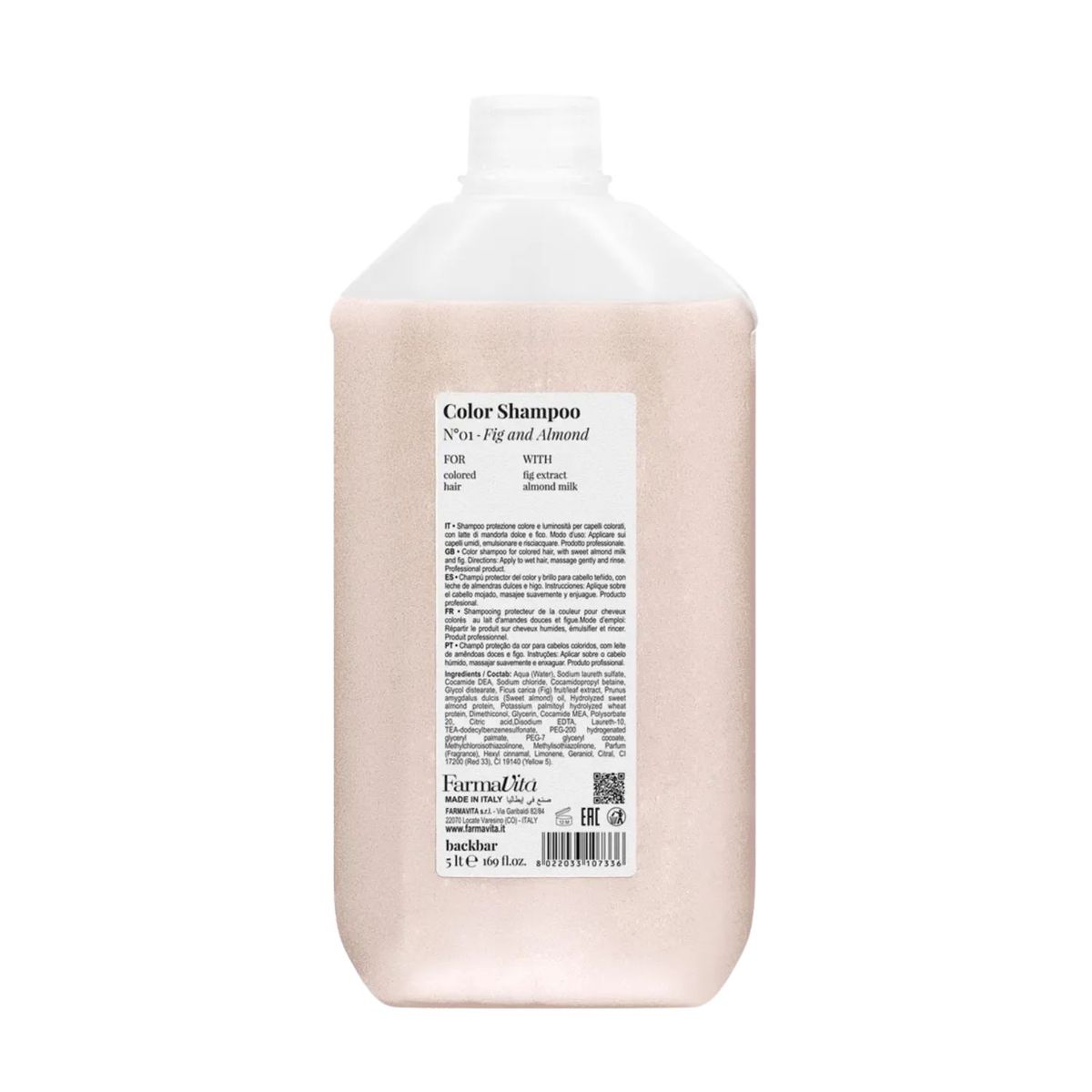 FARMAVITA - Shampoo Farmavita Backbar Color N°1 Fig and Almond 5 Litros Brillo