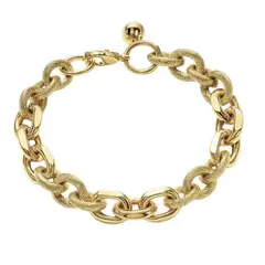 JOYAS LANDEROS - Pulsera Eslabones Cascabel enchapado en oro de 18k - 22CM