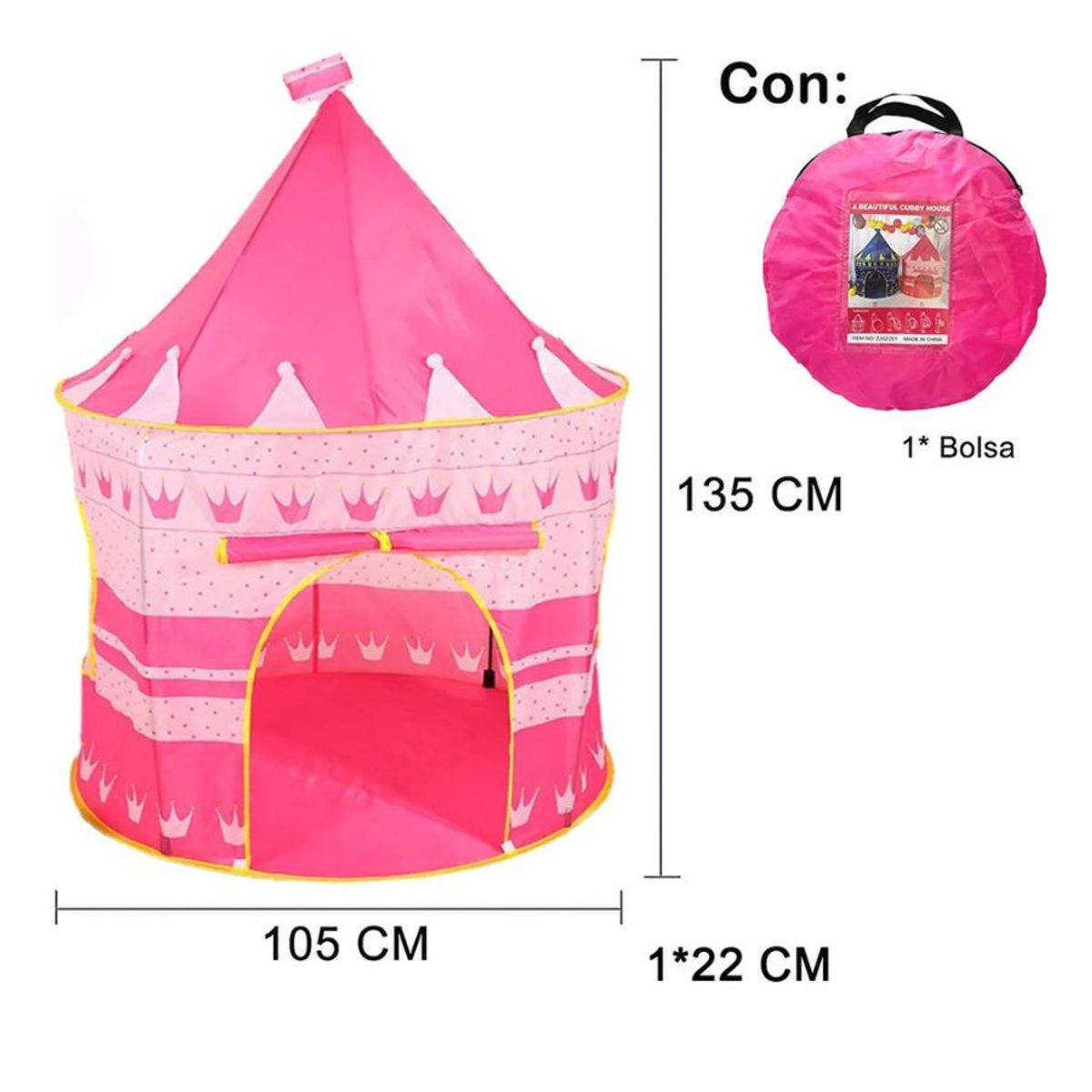 GENERICO - Carpa Castillo Niña Y Niño Infantil Juegos Juguetes Rosa 135X105 Cm