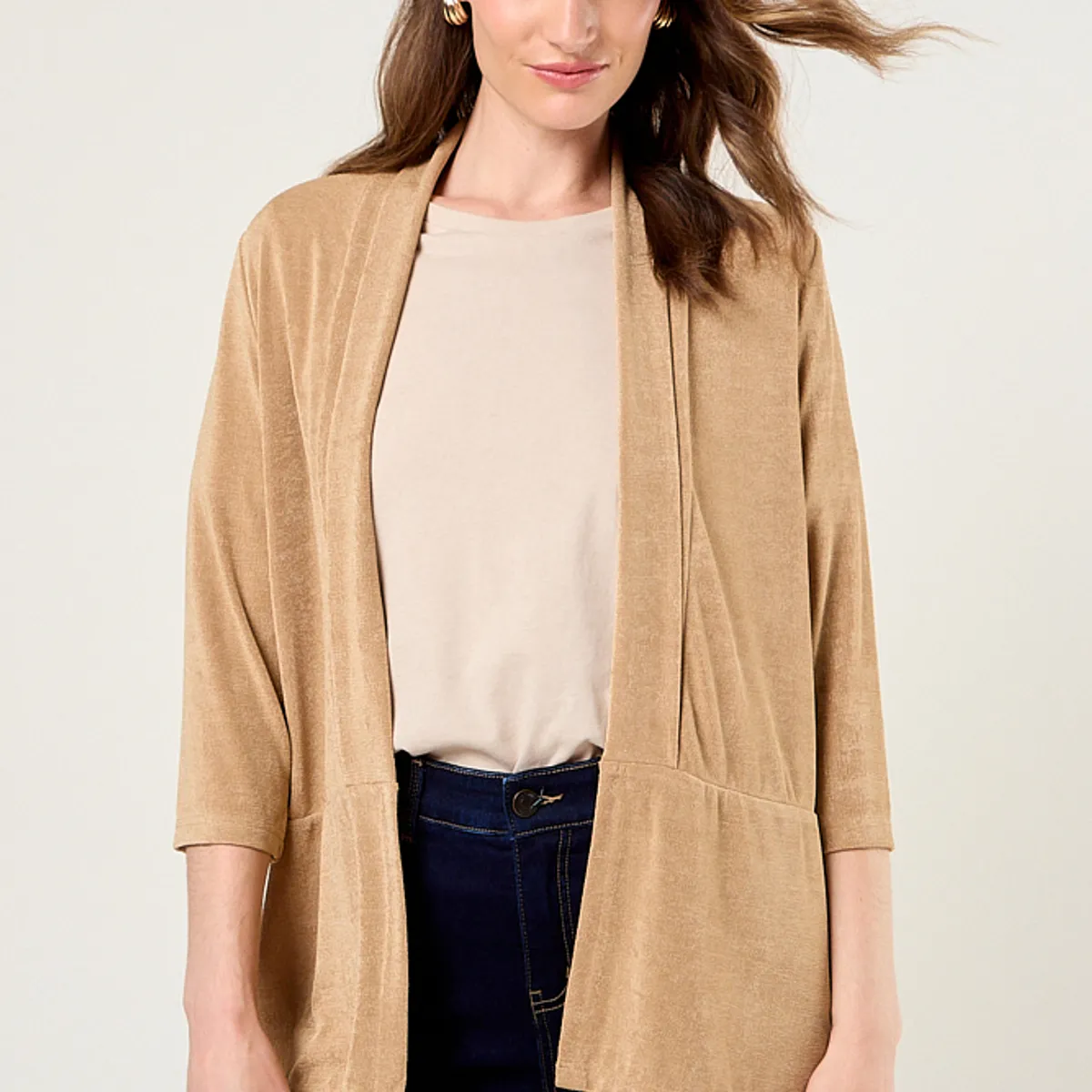 MA GRIFFE - Tapado Semi Brillante Mujer Beige Magriffe