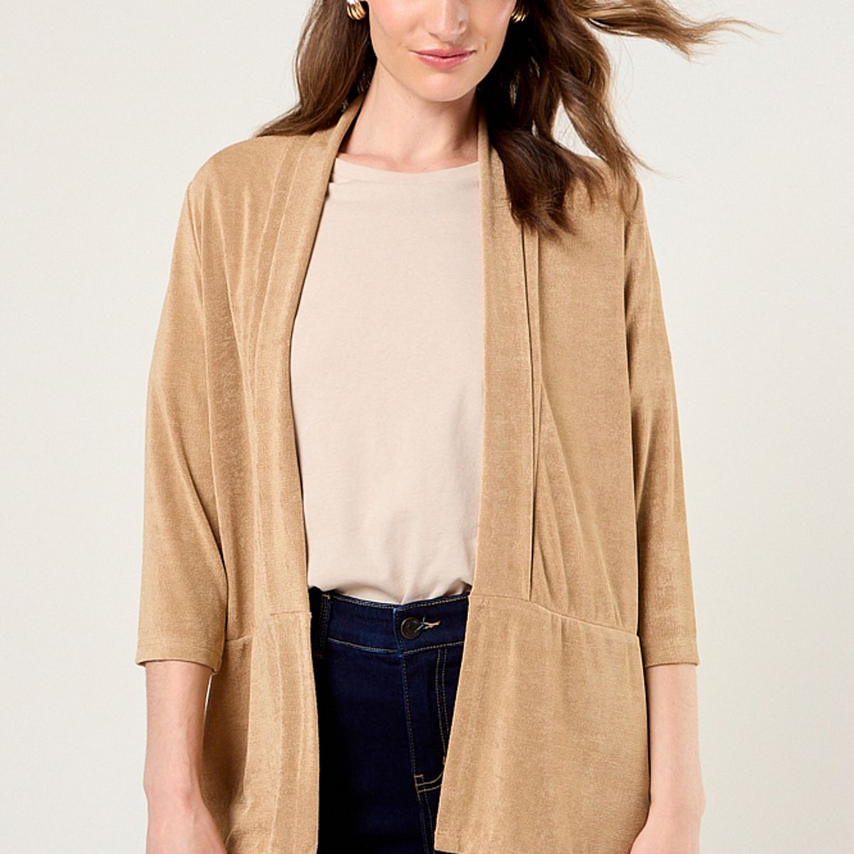 MA GRIFFE - Tapado Semi Brillante Mujer Beige Magriffe