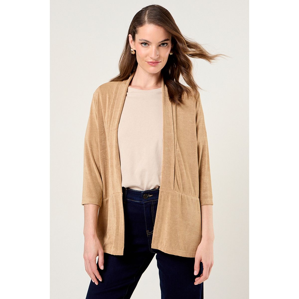 MA GRIFFE - Tapado Semi Brillante Mujer Beige Magriffe