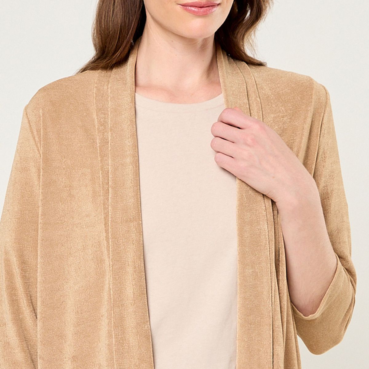 MA GRIFFE - Tapado Semi Brillante Mujer Beige Magriffe
