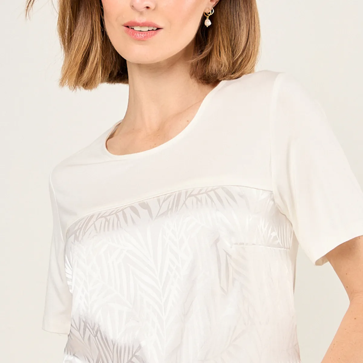 MA GRIFFE - Polera Doble Tela Mujer Blanco Magriffe