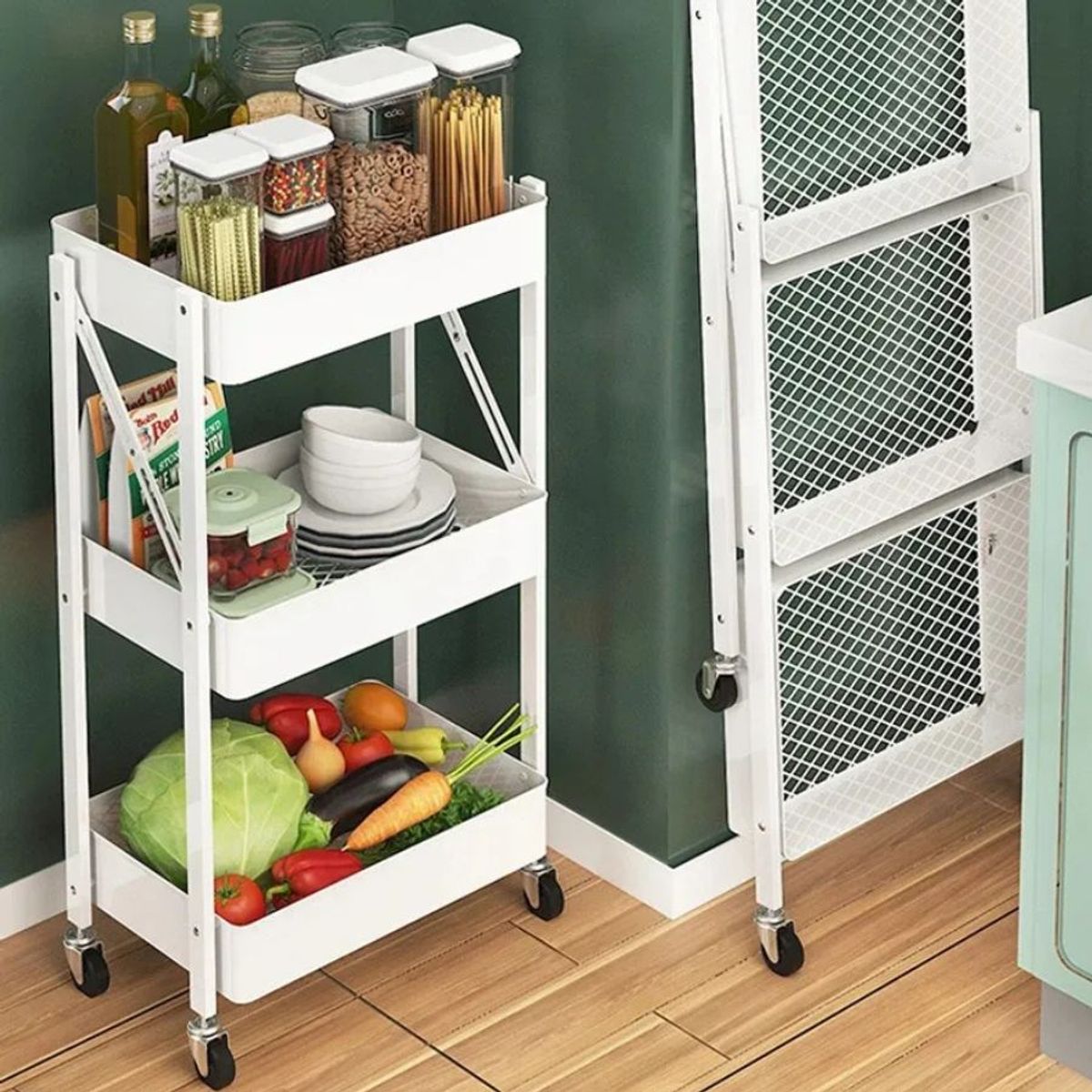 GENERICO - Carro Almacenamiento Organizador 3 Niveles 76.5X47Cm