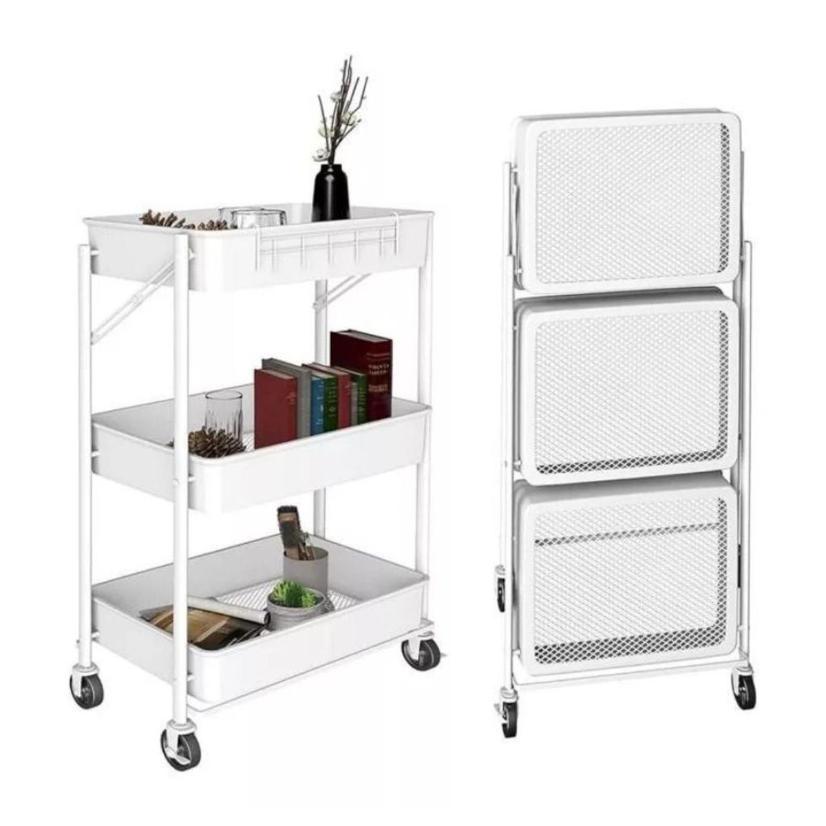 GENERICO - Carro Almacenamiento Organizador 3 Niveles 76.5X47Cm