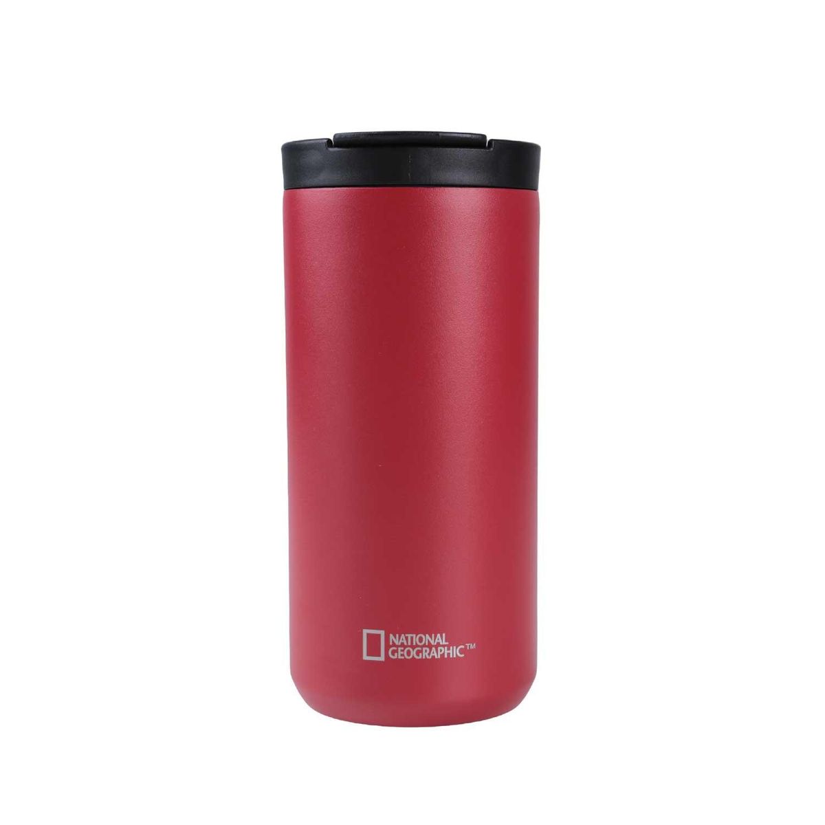 NATIONAL GEOGRAPHIC - Mug Acero Inoxidable Tapa Flip Antideslizante 350ml Rojo