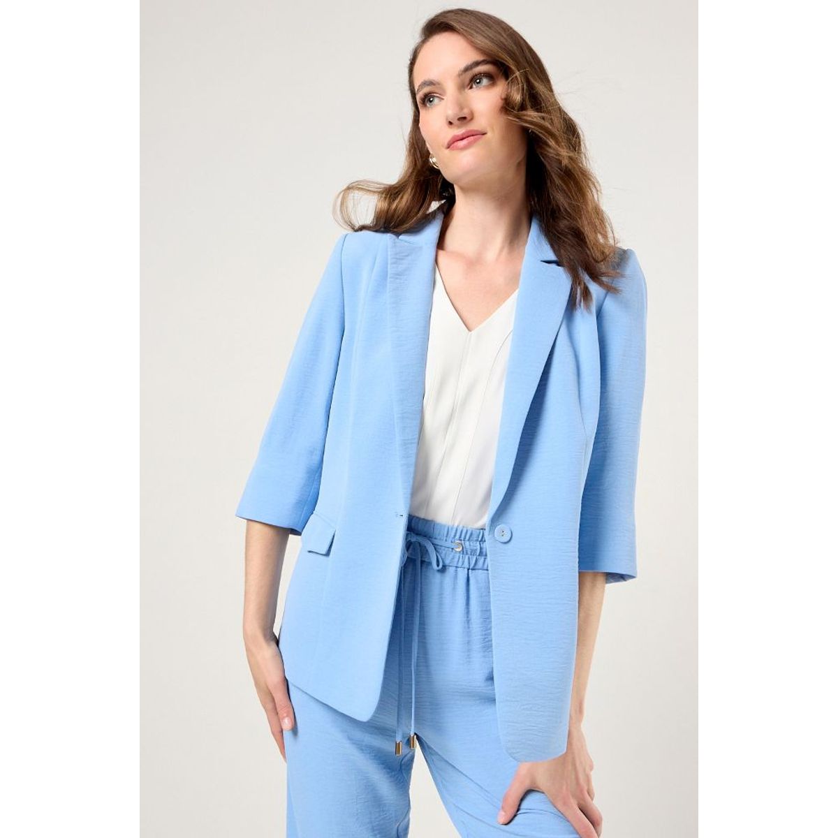 MA GRIFFE - Blazer Ligero Mujer Celeste Magriffe