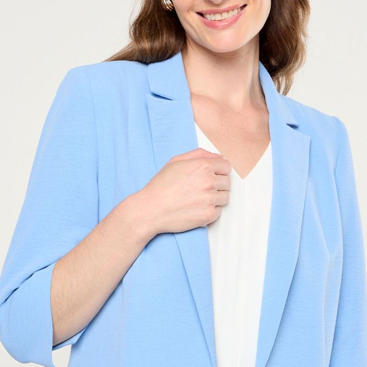 MA GRIFFE - Blazer Ligero Mujer Celeste Magriffe