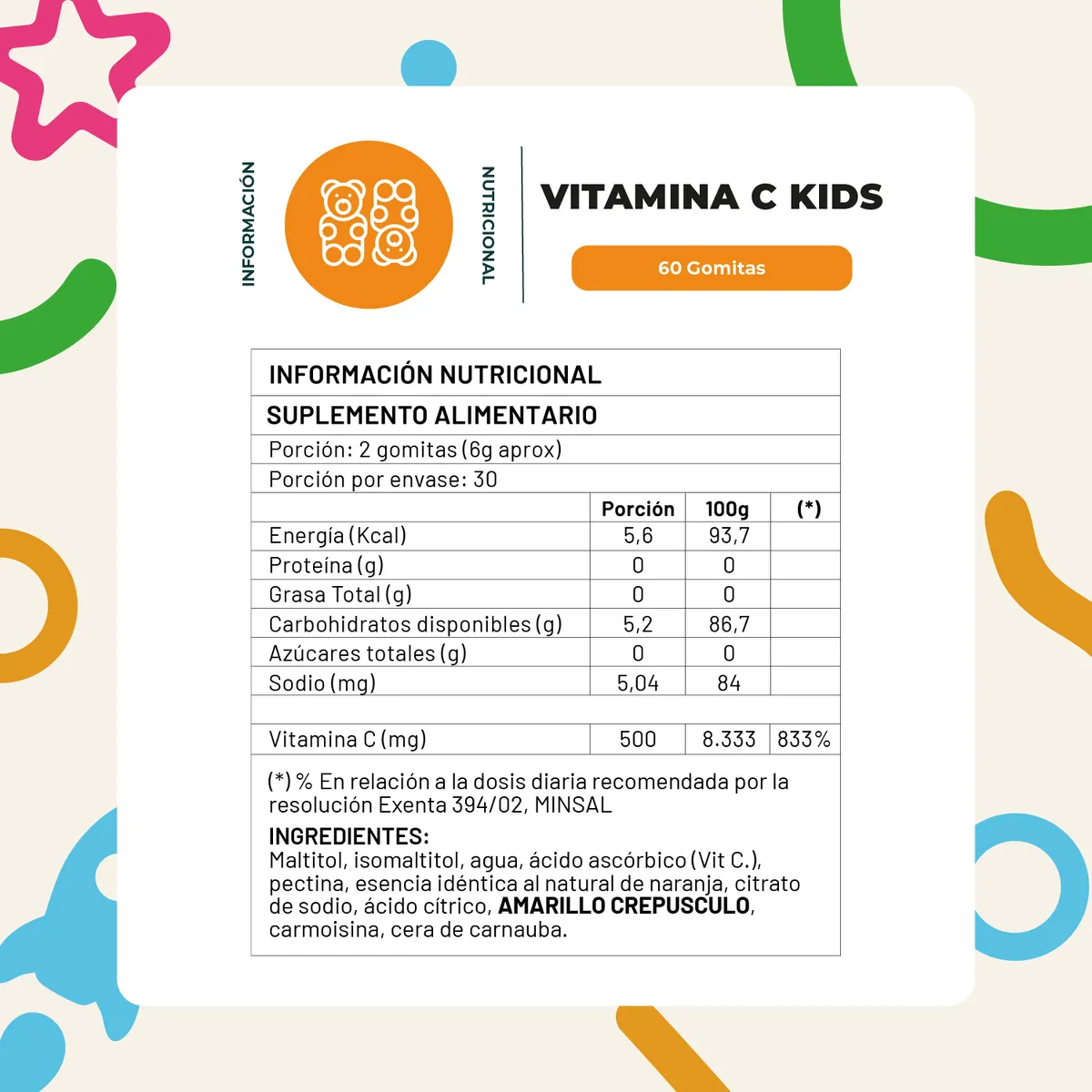 KARUNLIFE - Gomitas Vitamina C Kids 60 u Karun Life