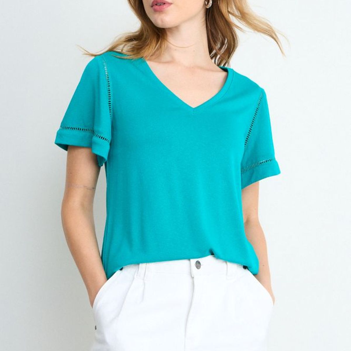 IO - Polera Lisa Mujer Verde Oliva Io