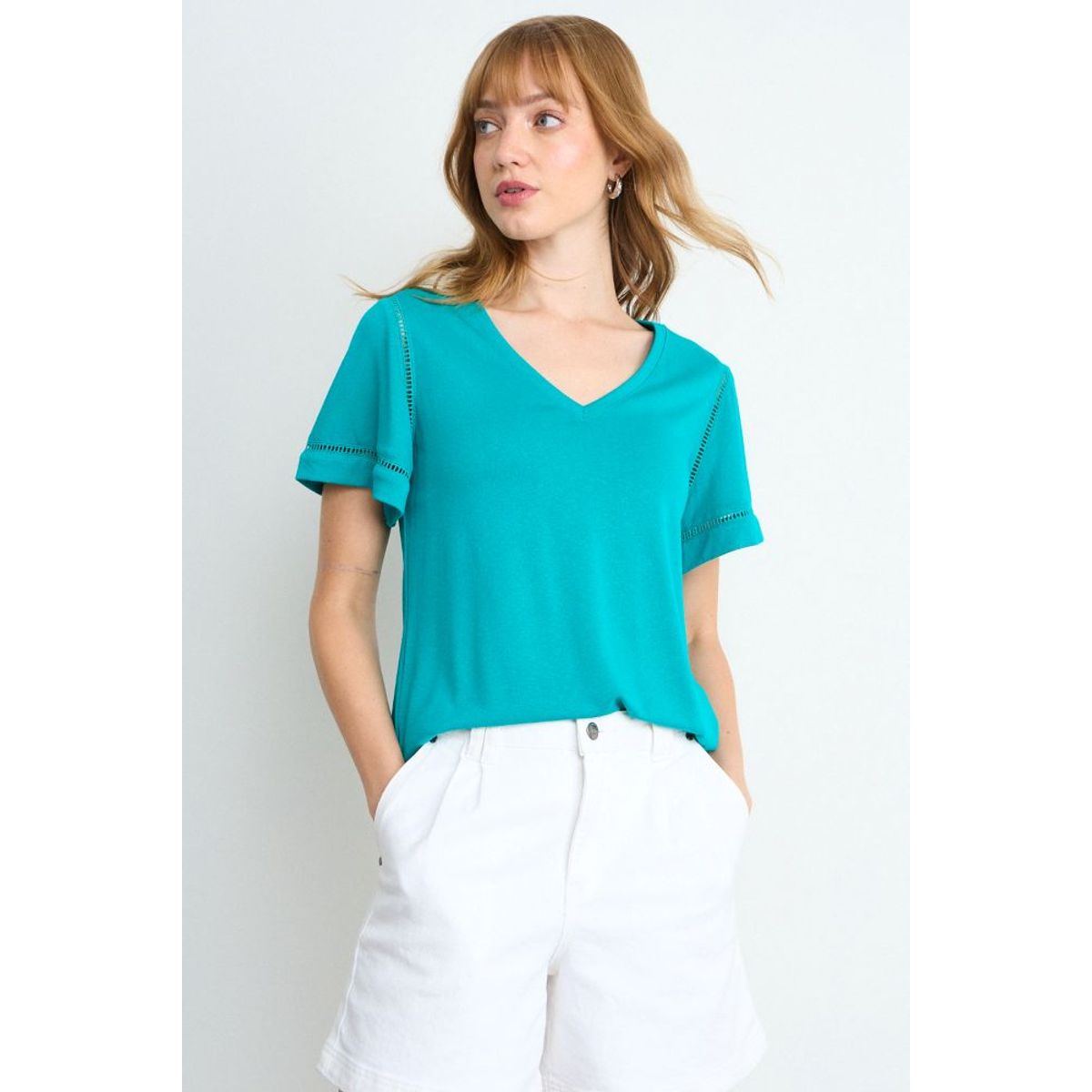 IO - Polera Lisa Mujer Verde Oliva Io