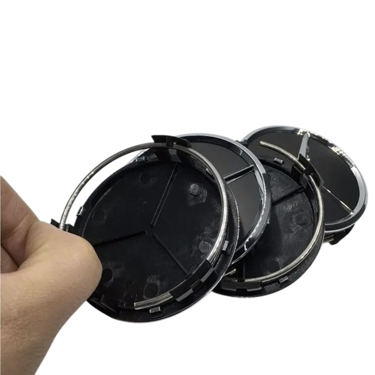 GENERICO - 4 Tapa Centro Llanta para Mercedes Benz 75mm Negro