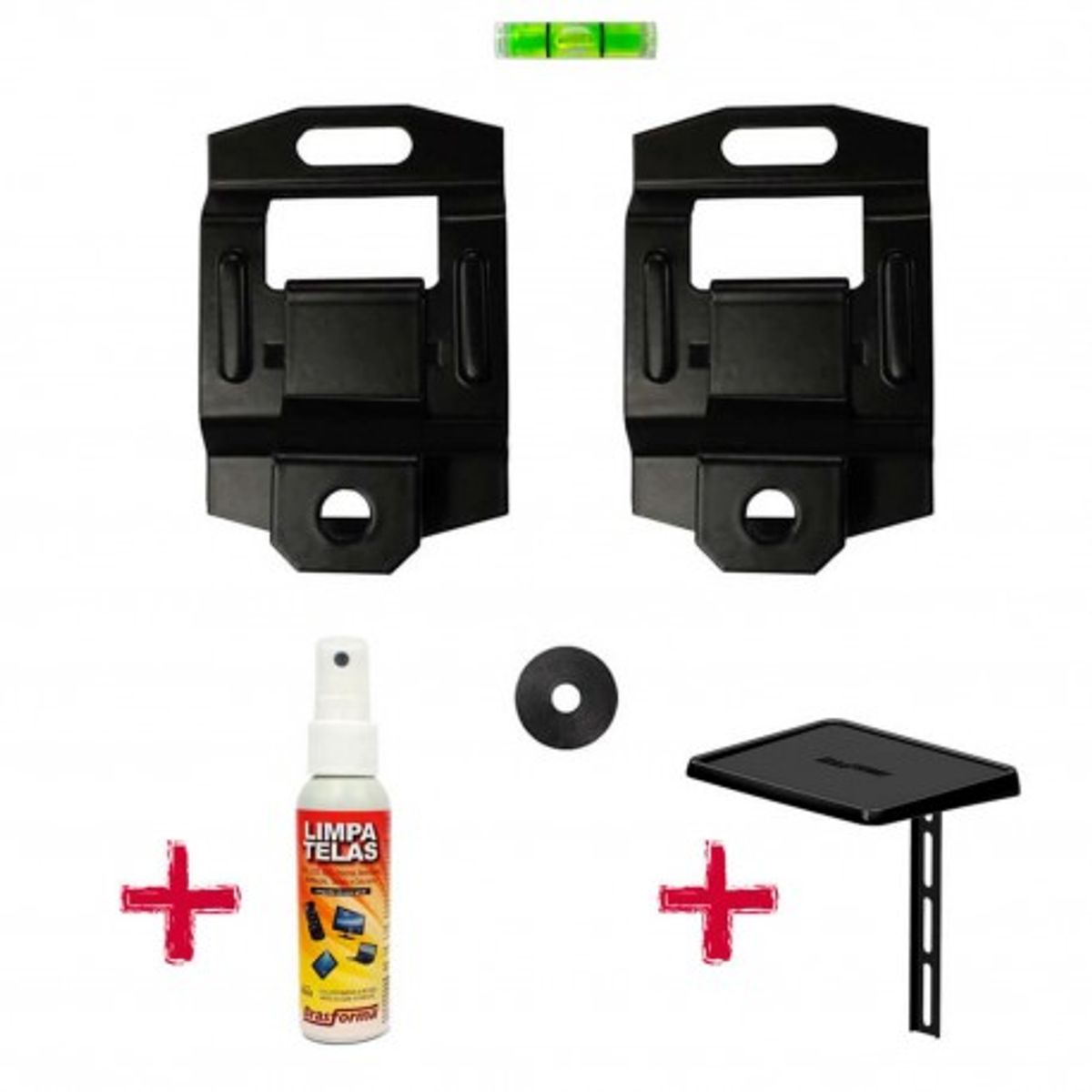 BRASFORMA - Soporte TV VESA UNIVERSAL 10 a 85 + Porta Deco + Limpia Pantallas