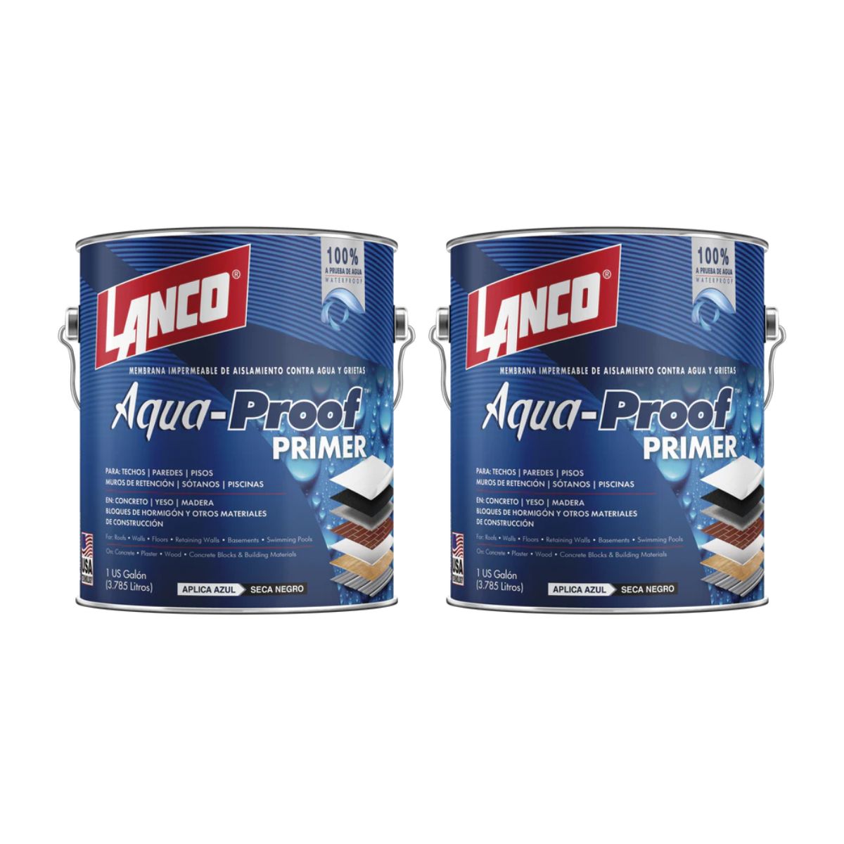 LANCO - 2x Lanco Membrana Impermeabilizante Aqua Proof 1GL