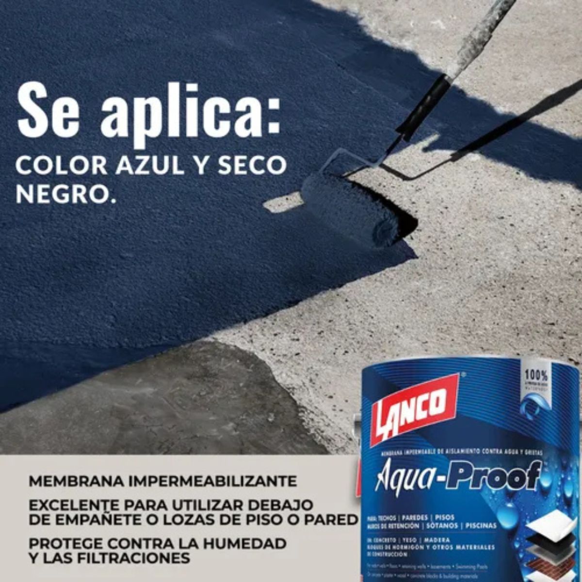 LANCO - 2x Lanco Membrana Impermeabilizante Aqua Proof 1GL