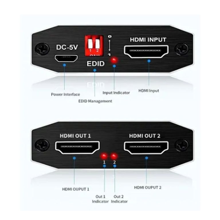 SPLITTER HDMI AMPLIFICADO 2 SALIDAS 2.0, 4K