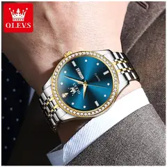 GENERICO - Reloj Masculino de Lujo Azul Acero Inoxidable Diseño Ejecutivo Movimiento de Cuarzo Calendario Doble