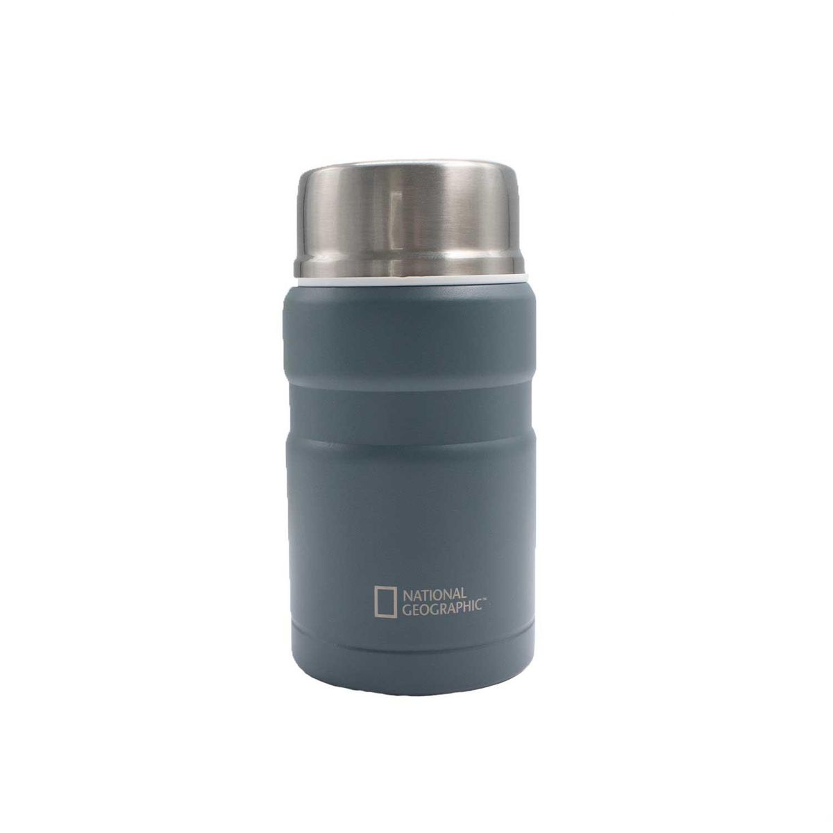 NATIONAL GEOGRAPHIC - Termo Comida Acero Inoxidable 750ml con cubiertos Gris