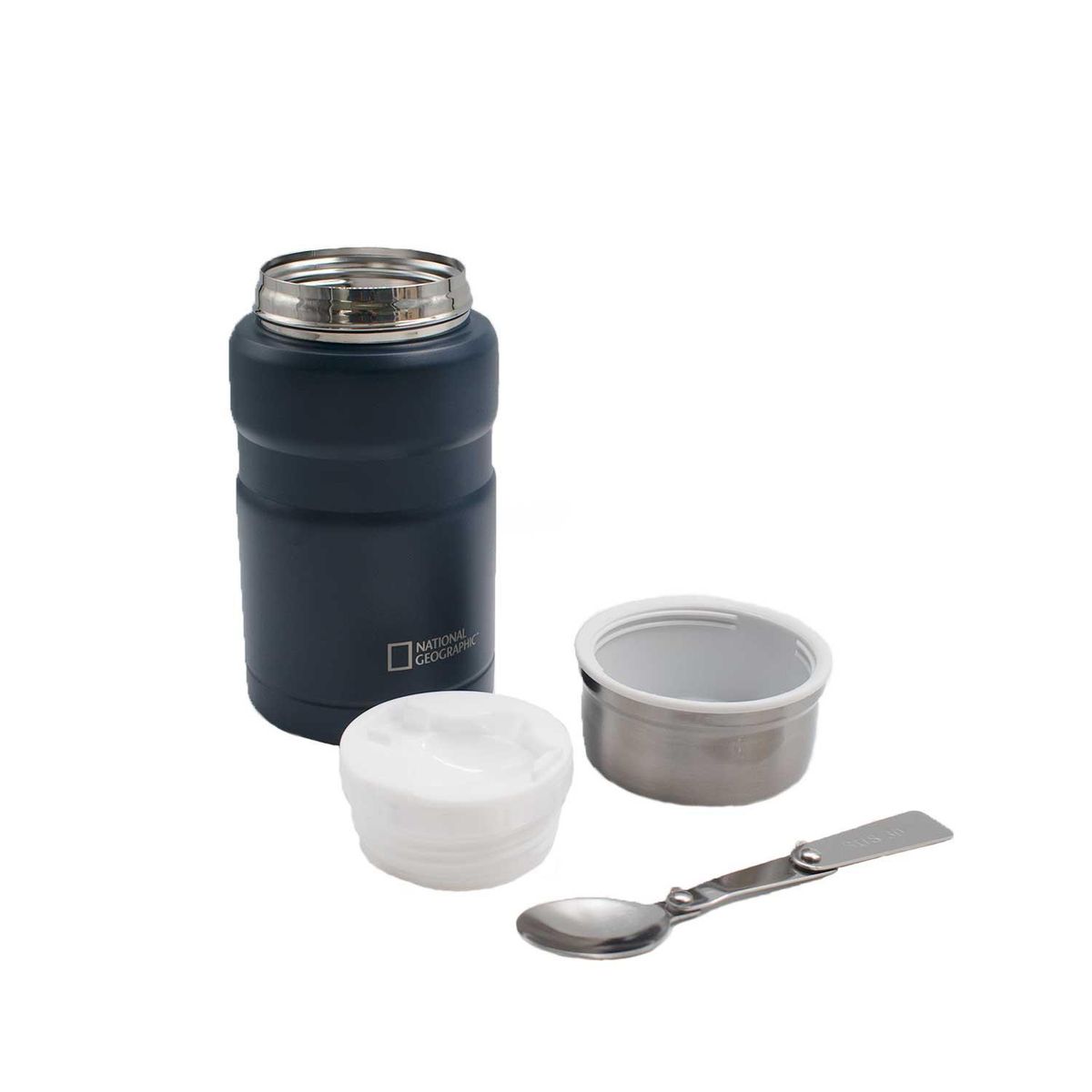 NATIONAL GEOGRAPHIC - Termo Comida Acero Inoxidable 750ml con cubiertos Azul