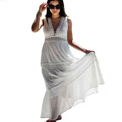 VIVAFELICIA - Vestido Largo Ola Blanco