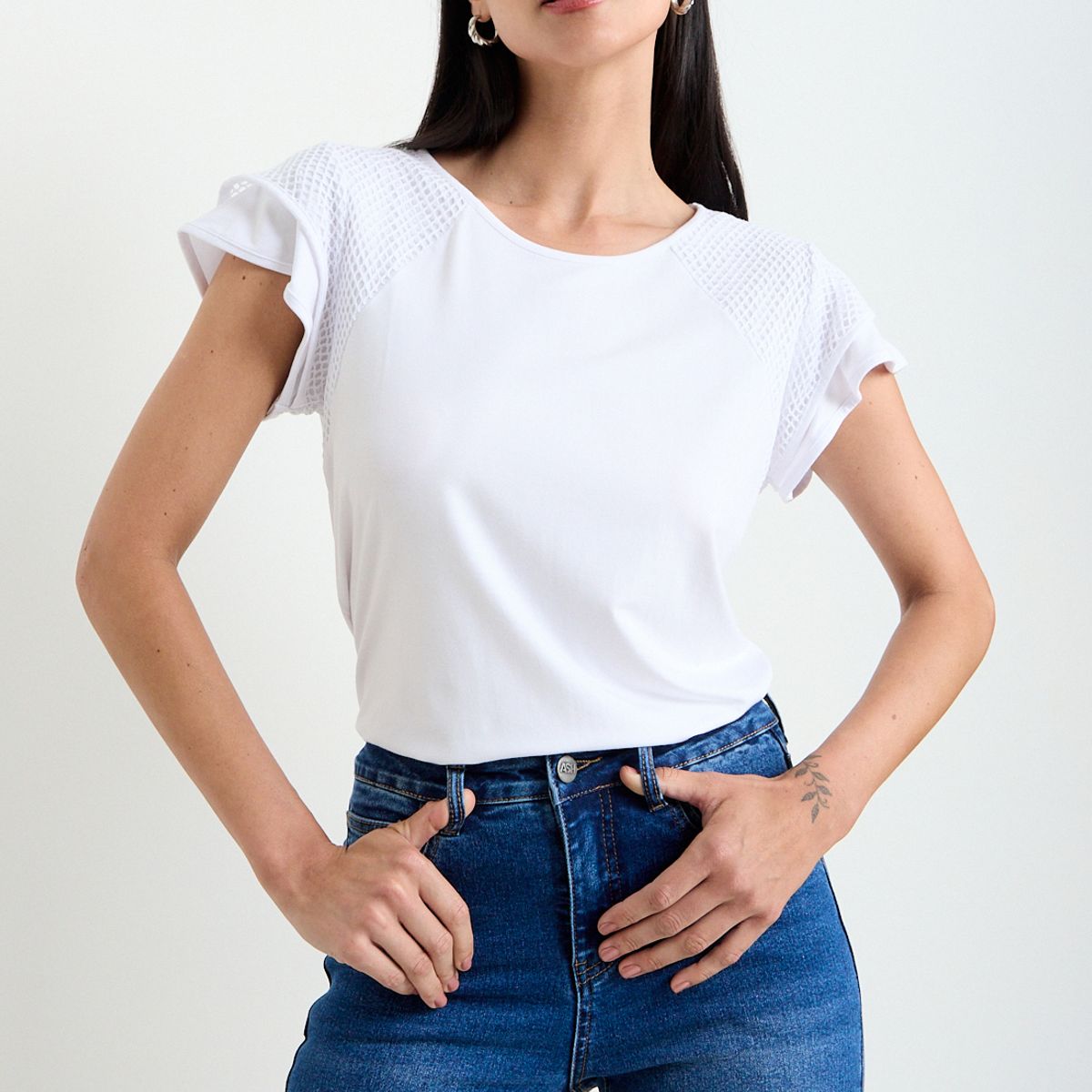 ASH - Polera Lisa Mujer Crudo Ash