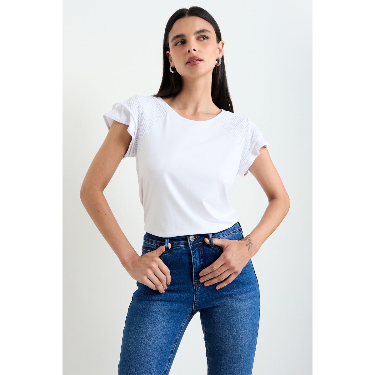 ASH - Polera Lisa Mujer Crudo Ash