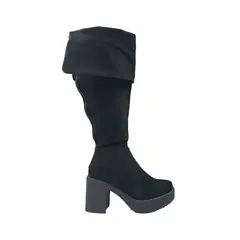 HERIEL - Bota Negra Plataforma Mujer