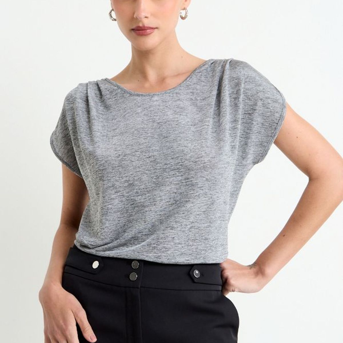 ASH - Polera Lisa Mujer Gris Ash