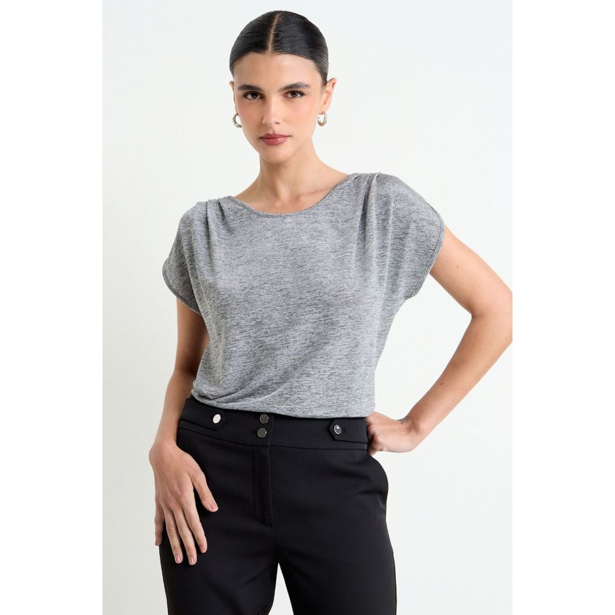 ASH - Polera Lisa Mujer Gris Ash