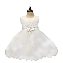 ALMA & DECO - Vestido Bautizo Paje Fiesta Mod Macarena Blanco con Lazo Ajustable