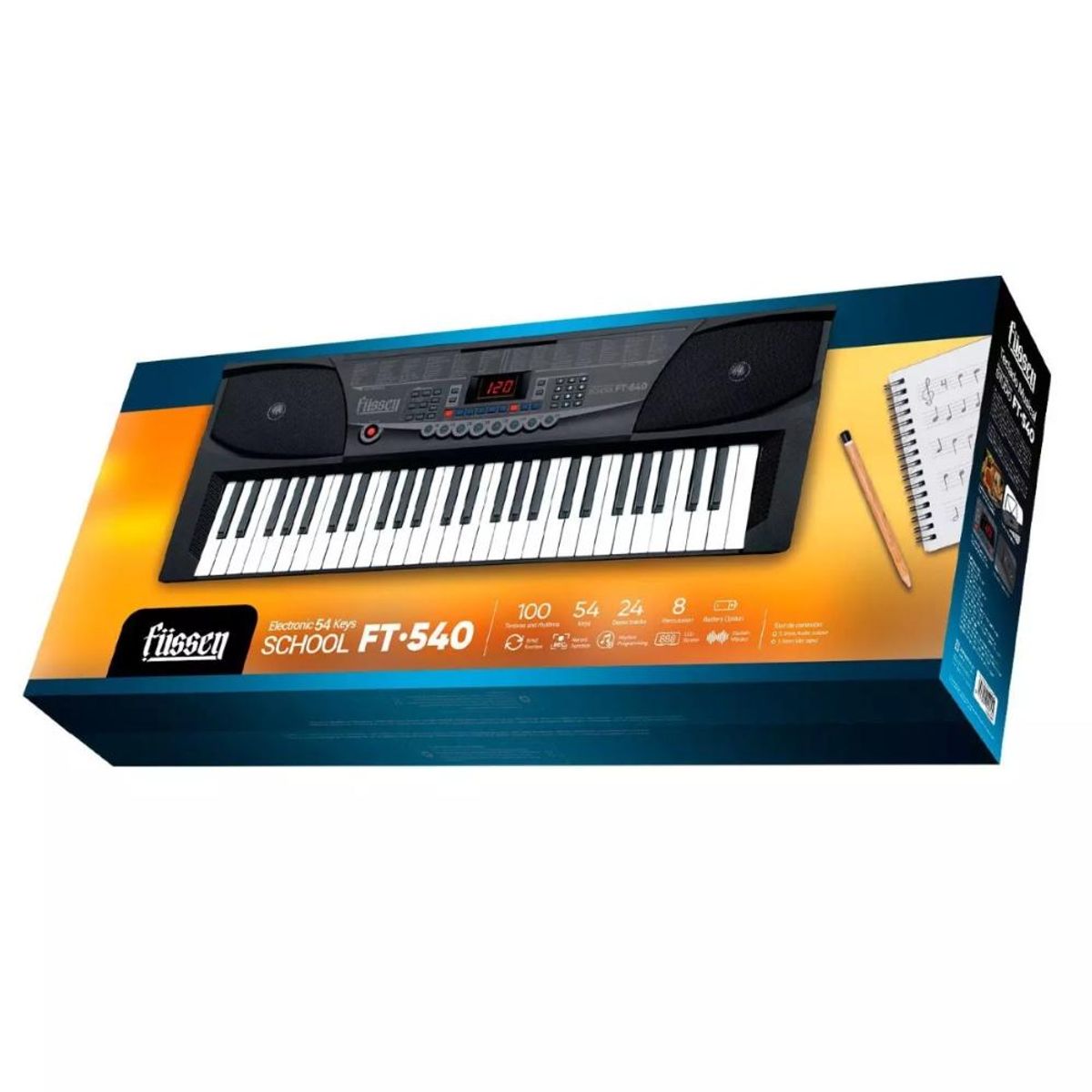 FUSSEN - Teclado Musical 54 Teclas Fussen School FT-540