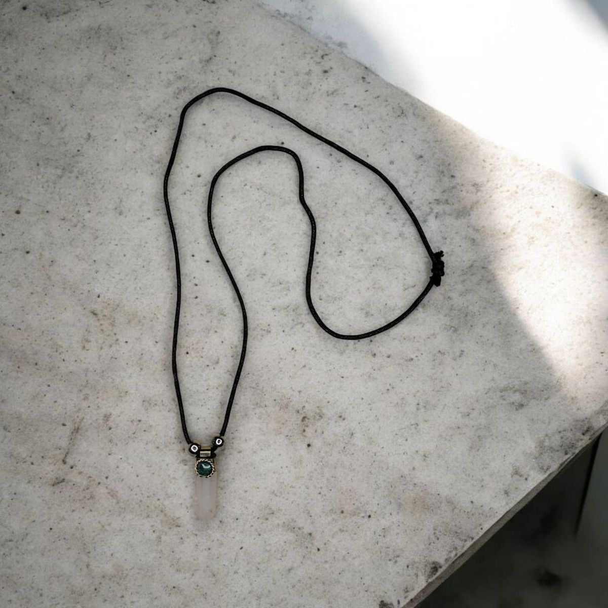 GENERICO - Collar Cuarzo Blanco Claridad Y Proteccion Energetia Con Bolsa