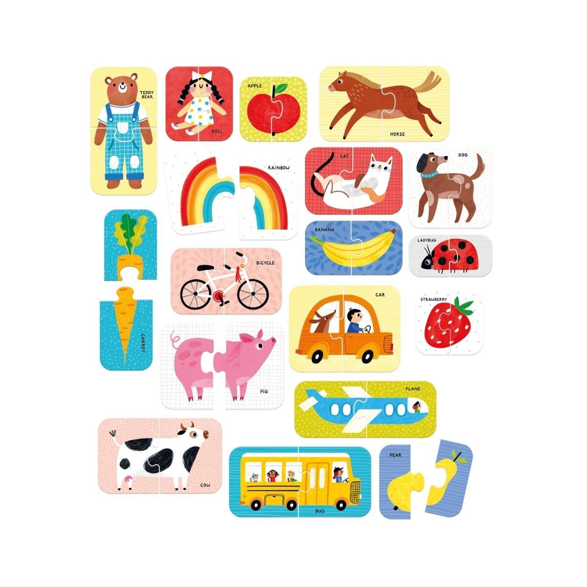 EDITORIAL CONTRAPUNTO - Puzzle Pairs First Words (36 piezas, 18 puzzles) 15M+