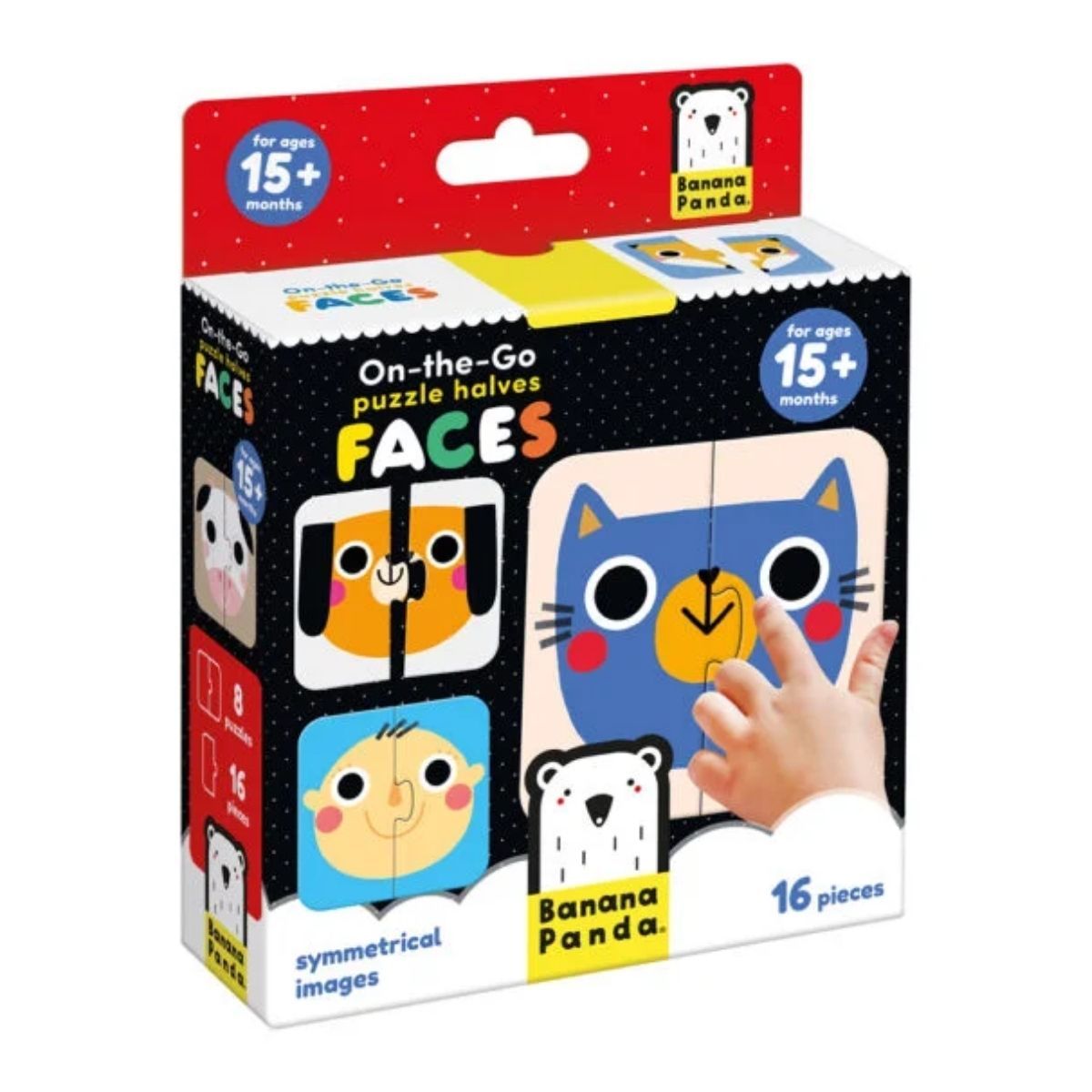 EDITORIAL CONTRAPUNTO - Puzzle Halves Faces (16 piezas, 8 puzzles) 15M+
