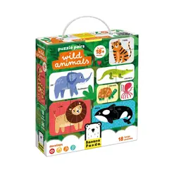EDITORIAL CONTRAPUNTO - Puzzle Pairs Wild Animals (36 piezas, 18 puzzles) 18M+