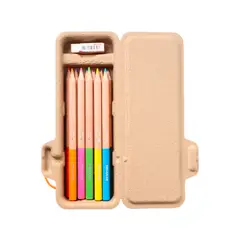 MIYA - 12 Lápices Ergonómicos de Color Borrable Ecológicos